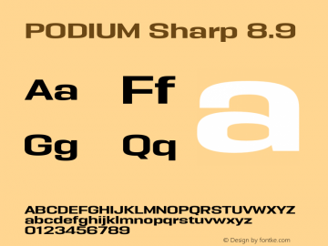 PODIUM Sharp 8.9 Version 1.000 | w-rip DC20190420 Font Sample