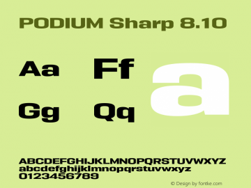 PODIUM Sharp 8.10 Version 1.000 | w-rip DC20190420 Font Sample