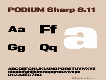 PODIUM Sharp 8.11 Version 1.000 | w-rip DC20190420 Font Sample