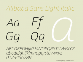 Alibaba Sans Light Italic Version 1.02图片样张