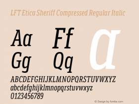 LFTEticaSheriffCmp-Italic Version 1.002 | wf-rip DC20171010 Font Sample