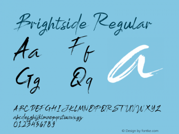 Brightside Version 1.00;April 11, 2019;FontCreator 11.5.0.2421 64-bit Font Sample