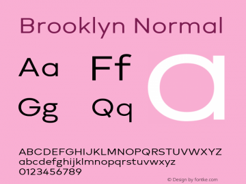 Brooklyn Normal Version 1.000 Font Sample