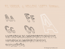 FZ UNIQUE 4 HOLLOW LEFTY Normal 1.000 Font Sample