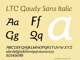 LTC Goudy Sans Italic Version 3.000 2013 Font Sample