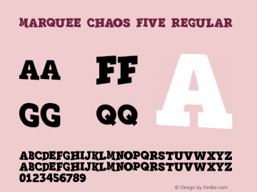 Marquee Chaos Five Version 1.000 Font Sample