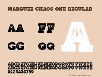 Marquee Chaos One Version 1.000 Font Sample