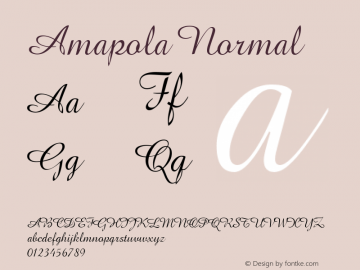 Amapola  Normal Macromedia Fontographer 4.1.5 2/11/99 Font Sample