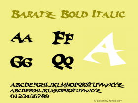 Baratz Bold Italic 1 Font Sample