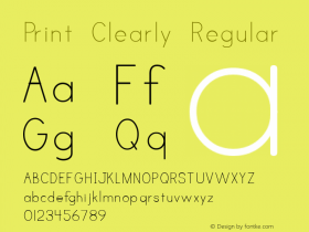 Print Clearly Macromedia Fontographer 4.1 9/24/99 Font Sample