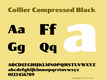 Collier-CompressedBlack Version 1.000 Font Sample