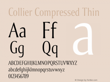 Collier-CompressedThin Version 1.000 Font Sample