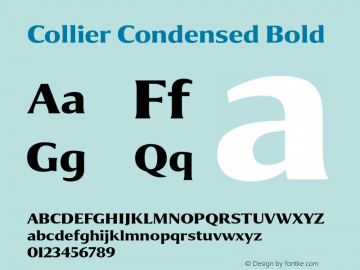 Collier-CondensedBold Version 1.000 Font Sample