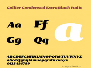Collier-CondensedExtraBlackIt Version 1.000 Font Sample