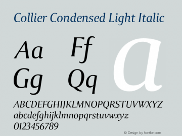 Collier-CondensedLightItalic Version 1.000图片样张