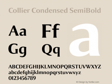 Collier-CondensedSemiBold Version 1.000 Font Sample