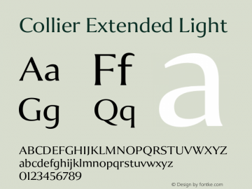 Collier-ExtendedLight Version 1.000 Font Sample