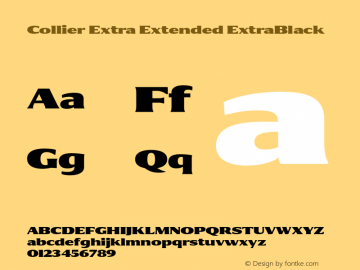 Collier-ExtraExtendedXBlack Version 1.000 Font Sample