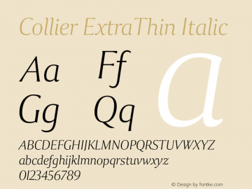 Collier-ExtraThinItalic Version 1.000图片样张