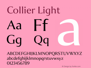 Collier-Light Version 1.000 Font Sample