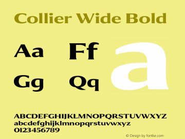 Collier-WideBold Version 1.000 Font Sample