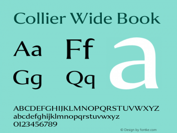 Collier-WideBook Version 1.000 Font Sample