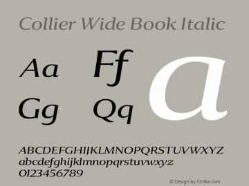 Collier-WideBookItalic Version 1.000图片样张