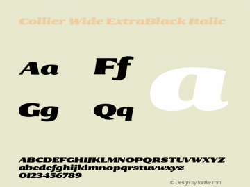 Collier-WideExtraBlackItalic Version 1.000 Font Sample