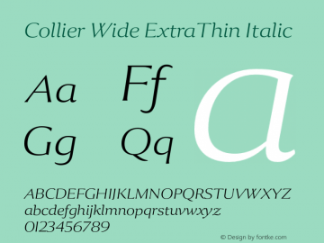 Collier-WideExtraThinItalic Version 1.000图片样张