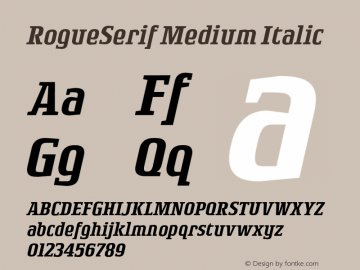 RogueSerif-MediumItalic Version 1.00图片样张