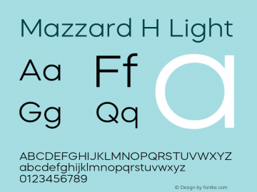 MazzardH-Light Version 1.000 Font Sample