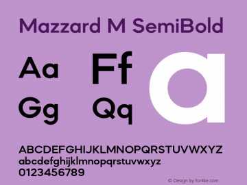 MazzardM-SemiBold Version 1.000 Font Sample