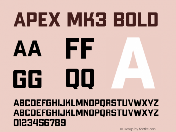 Apex Mk3 Bold Version 3.006 | wf-rip DC20190415 Font Sample