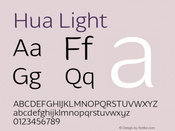 Hua-Light Version 1.003;PS 001.003;hotconv 1.0.88;makeotf.lib2.5.64775;YWFTv17图片样张