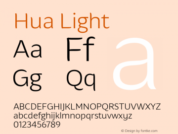Hua Light Version 1.003;PS 001.003;hotconv 1.0.88;makeotf.lib2.5.64775;YWFTv17图片样张