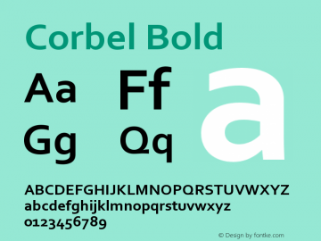 Corbel Bold Version 6.01 Font Sample