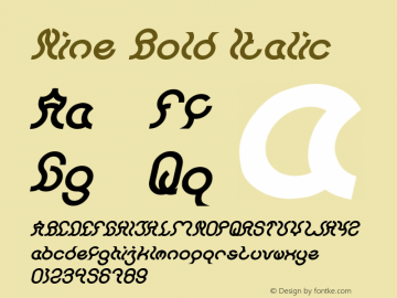 Nine Bold Italic Version 1.00;March 2, 2019;FontCreator 11.5.0.2430 64-bit图片样张