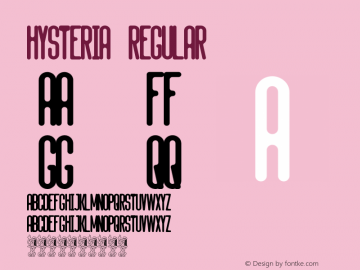 Hysteria Version 1.00;March 13, 2019;FontCreator 11.5.0.2430 64-bit图片样张