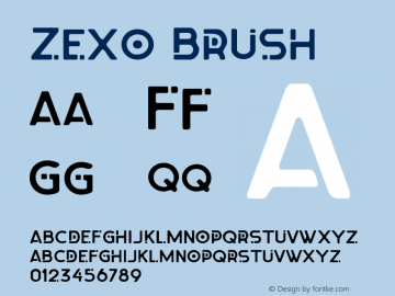 Zexo Brush Version 1.000 Font Sample