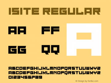 Isite Version 1.00;April 30, 2019;FontCreator 11.5.0.2430 64-bit Font Sample