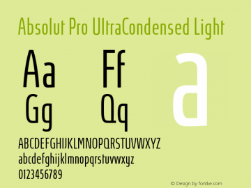 Absolut Pro UltraCondensed Light Version 1.011图片样张