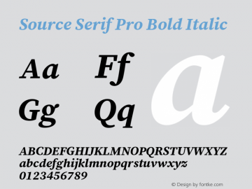 Source Serif Pro Bold Italic Version 1.010;hotconv 1.0.109;makeotfexe 2.5.65596图片样张