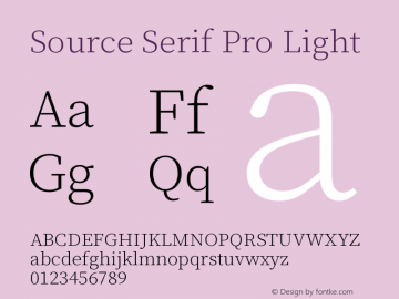 Source Serif Pro Light Version 2.010;hotconv 1.0.109;makeotfexe 2.5.65596图片样张