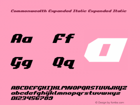 Commonwealth Expanded Italic Version 3.0; 2018 Font Sample