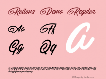 Raitons Demo  Font Sample