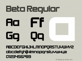 Beta Regular Version 1.0 Font Sample