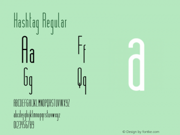 Hashtag Version 1.002;Fontself Maker 3.0.0-3 Font Sample