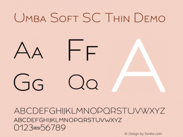 Umba Soft SC Thin Demo Version 1.010;PS 001.010;hotconv 1.0.88;makeotf.lib2.5.64775图片样张