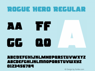 Rogue Hero Version 2.1; 2019 Font Sample
