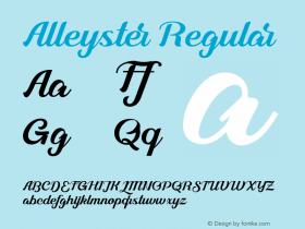 Alleyster Version 1.00;April 11, 2019;FontCreator 11.5.0.2427 64-bit图片样张